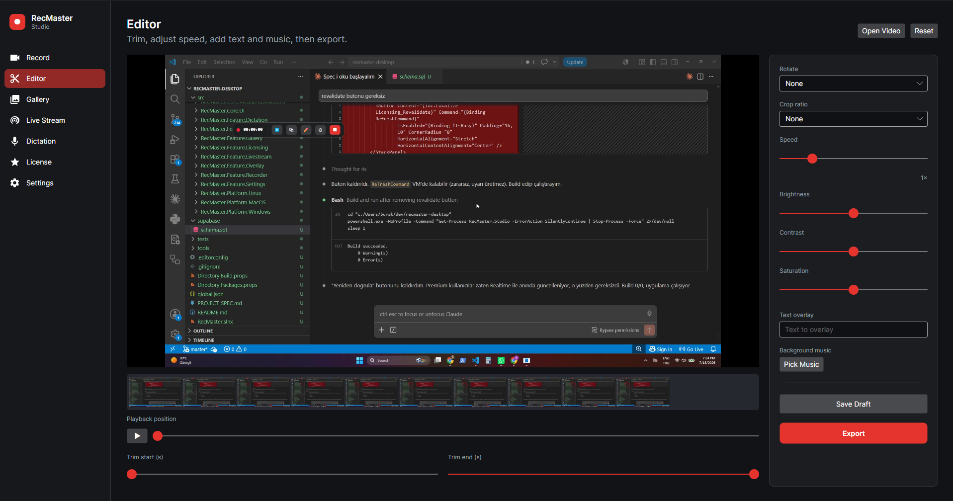 Video editor